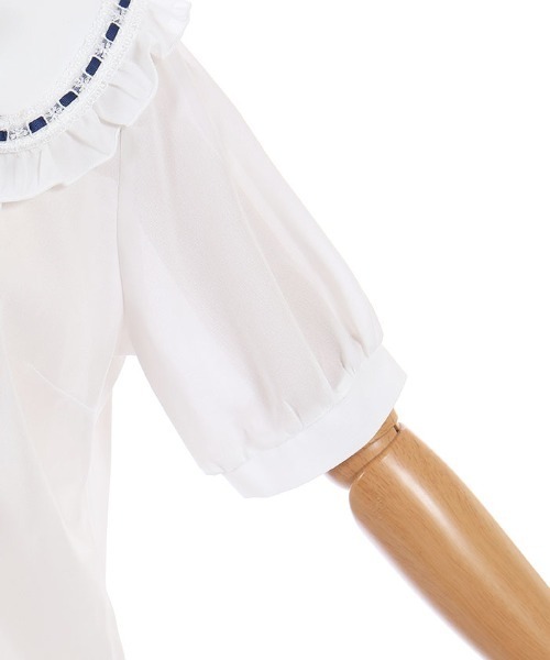 axes femme POETIQUE（アクシーズファムポエティック）の「ブローチ付ハシゴレース衿ＢＬ（シャツ/ブラウス・レディース・ホワイト/ピンク/キナリ・MEDIUM）」の21枚目の写真