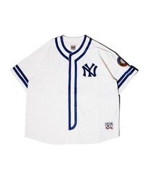 Fanatics | ファナティクス【Fanatics】‐ ニューヨーク ヤンキース ベースボールシャツ【New York Yankees COOPERSTOWN BASEBALL SHIRT YANKEES NATURAL ML2126SS0002】(シャツ/ブラウス)