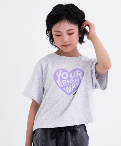 デイリープライス】【綿100%】ハートロゴプリント半袖Tシャツ（Tシャツ