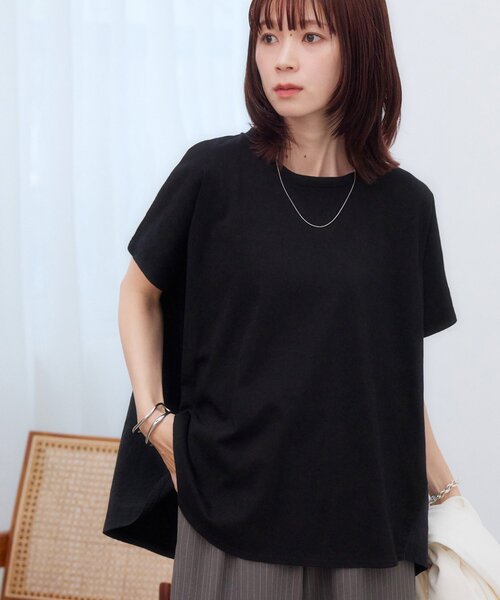 DISCOAT（ディスコート）の「【WEB限定】ドッキングフレンチプルオーバー（Tシャツ/カットソー・レディース・オフホワイト/ベージュ/ブラック・FREE）」の2枚目の写真