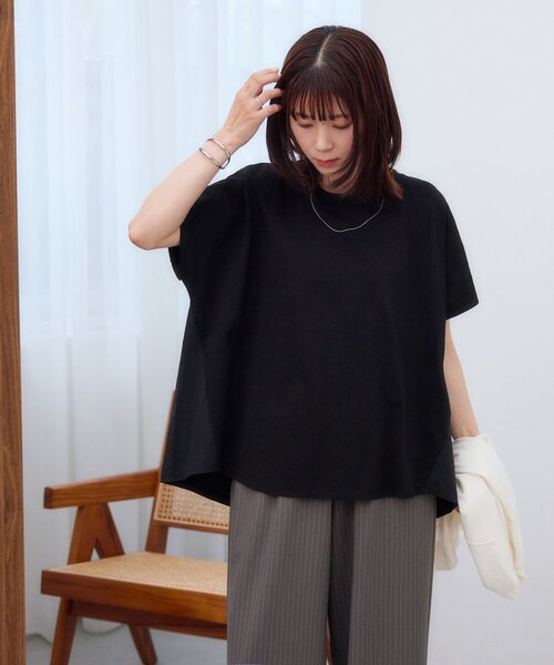 DISCOAT（ディスコート）の「【WEB限定】ドッキングフレンチプルオーバー（Tシャツ/カットソー・レディース・オフホワイト/ベージュ/ブラック・FREE）」の21枚目の写真