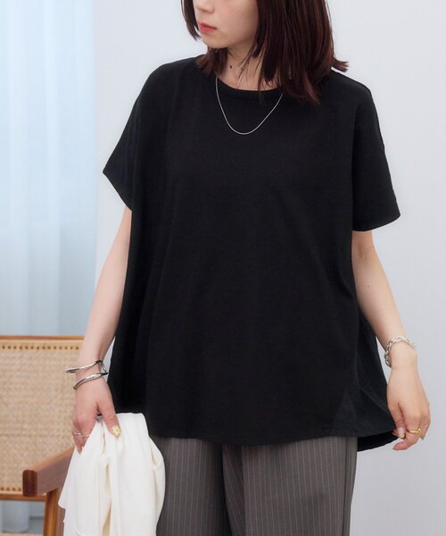 DISCOAT（ディスコート）の「【WEB限定】ドッキングフレンチプルオーバー（Tシャツ/カットソー・レディース・オフホワイト/ベージュ/ブラック・FREE）」の20枚目の写真