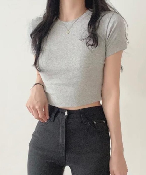 semplice(センプリチェ)の「Tシャツ【韓国ファッション】(Tシャツ/カットソー・レディース・グレー/ブラック/ベージュ/ホワイト・F)」の10枚目の写真