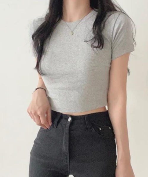 semplice(センプリチェ)の「Tシャツ【韓国ファッション】(Tシャツ/カットソー・レディース・グレー/ブラック/ベージュ/ホワイト・F)」の12枚目の写真