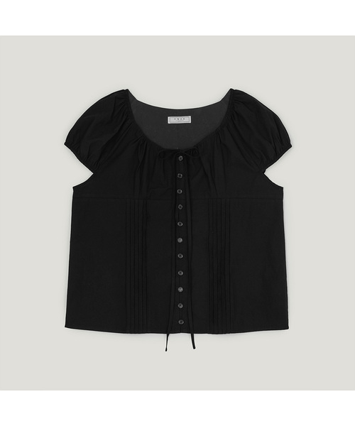 TWEE(トゥウィー)の「オトンピンタックキャップスリーブ半袖ブラウス(シャツ/ブラウス・レディース・ブラック/ミント/アイボリー・FREE)」の2枚目の写真