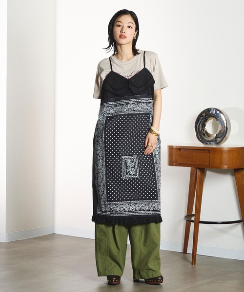 INDIA IS BEAUTIFUL(インディアイズビューティフル)の「【ROSE BUD別注】INDIA IS BEAUTIFUL/BLACK BANDANA DRESS(ワンピース・レディース・ブラック・ONE SIZE)」の5枚目の写真