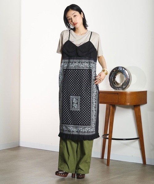 INDIA IS BEAUTIFUL(インディアイズビューティフル)の「【ROSE BUD別注】INDIA IS BEAUTIFUL/BLACK BANDANA DRESS(ワンピース・レディース・ブラック・ONE SIZE)」の6枚目の写真