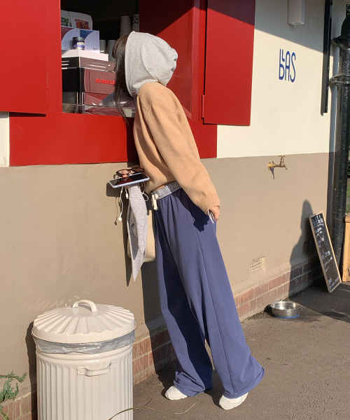 haag(ヘイグ)の「mix single pants (pale blue)(スウェットパンツ・レディース・その他・FREE)」の4枚目の写真