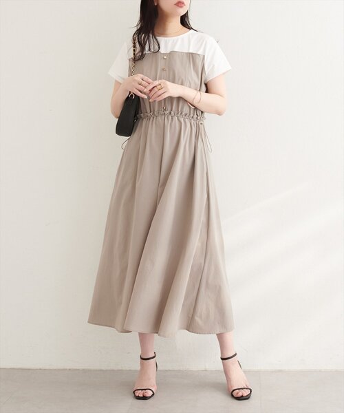 natural couture（ナチュラルクチュール）の「ナイロンドッキングワンピース（ワンピース・レディース・ブラック/ネイビー/オフホワイト・FREE）」の15枚目の写真