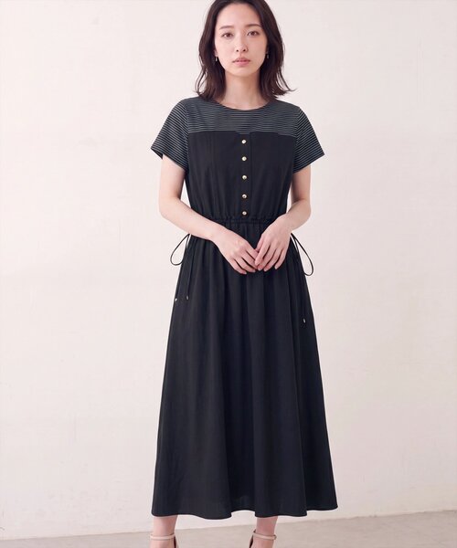 natural couture（ナチュラルクチュール）の「ナイロンドッキングワンピース（ワンピース・レディース・ブラック/ネイビー/オフホワイト・FREE）」の12枚目の写真