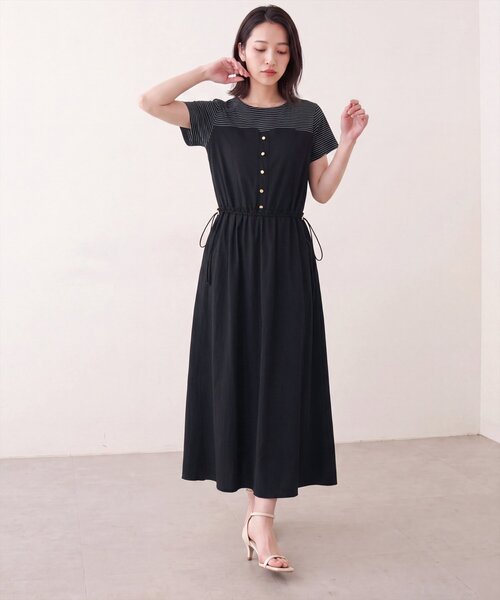natural couture（ナチュラルクチュール）の「ナイロンドッキングワンピース（ワンピース・レディース・ブラック/ネイビー/オフホワイト・FREE）」の11枚目の写真