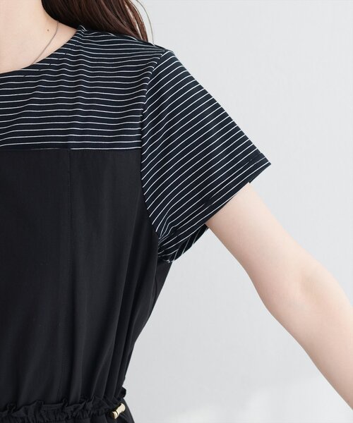 natural couture（ナチュラルクチュール）の「ナイロンドッキングワンピース（ワンピース・レディース・ブラック/ネイビー/オフホワイト・FREE）」の20枚目の写真