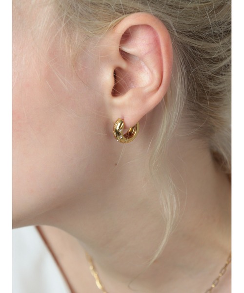 Bilan(ビラン)の「( 金属アレルギー軽減 サージカルステンレス ) ステラワンタッチフープピアス / 【BILAN】 Stella One Touch Hoop Pierce(ピアス(両耳用)・レディース・ゴールド/シルバー・FREE)」の19枚目の写真