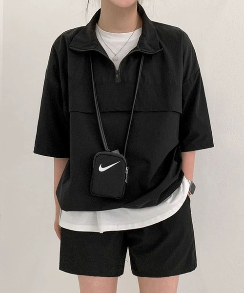 meJane(ミージェーン)の「ハーフジッププルオーバー × ショートパンツ セットアップ(セットアップ・レディース・ブラック/クリーム/グレー・FREE)」の2枚目の写真