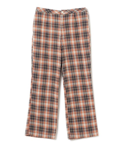 BEAMS BOY(ビームスボーイ)の「ボーイ ワーク チェック パンツ(その他パンツ・レディース・グレー/アイボリー/パープル・1/2)」の2枚目の写真