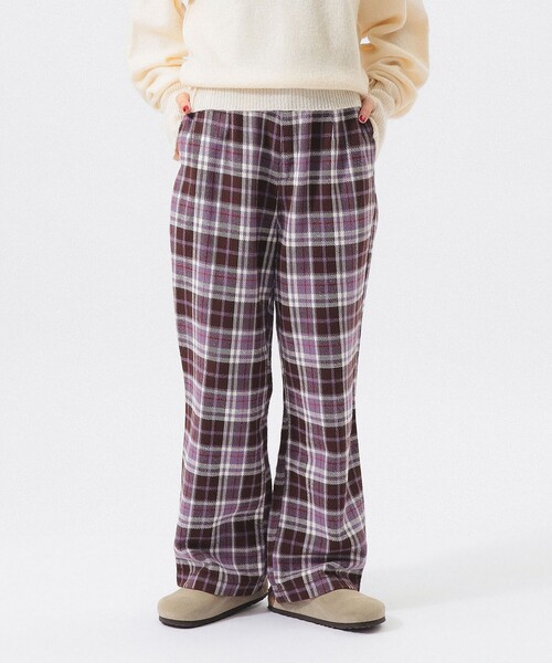BEAMS BOY(ビームスボーイ)の「ボーイ ワーク チェック パンツ(その他パンツ・レディース・グレー/アイボリー/パープル・1/2)」の11枚目の写真