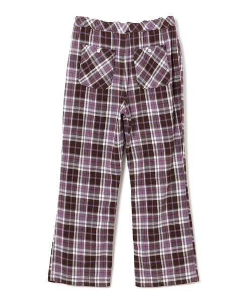 BEAMS BOY(ビームスボーイ)の「ボーイ ワーク チェック パンツ(その他パンツ・レディース・グレー/アイボリー/パープル・1/2)」の4枚目の写真