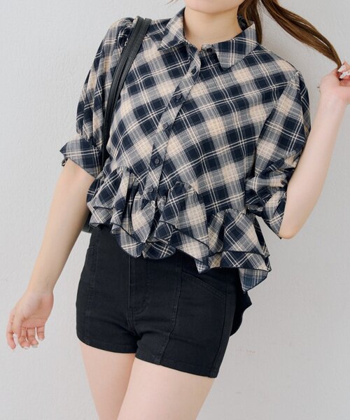 Another Branch olive des olive(アナザーブランチオリーブデオリーブ)の「裾フリルペプラムブラウス(シャツ/ブラウス・レディース・ホワイト系その他/ブラック系その他/ブラウン/ネイビー・FREE)」の11枚目の写真