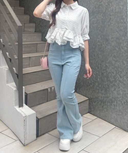 Another Branch olive des olive(アナザーブランチオリーブデオリーブ)の「裾フリルペプラムブラウス(シャツ/ブラウス・レディース・ホワイト系その他/ブラック系その他/ブラウン/ネイビー・FREE)」の22枚目の写真