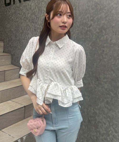 Another Branch olive des olive(アナザーブランチオリーブデオリーブ)の「裾フリルペプラムブラウス(シャツ/ブラウス・レディース・ホワイト系その他/ブラック系その他/ブラウン/ネイビー・FREE)」の20枚目の写真