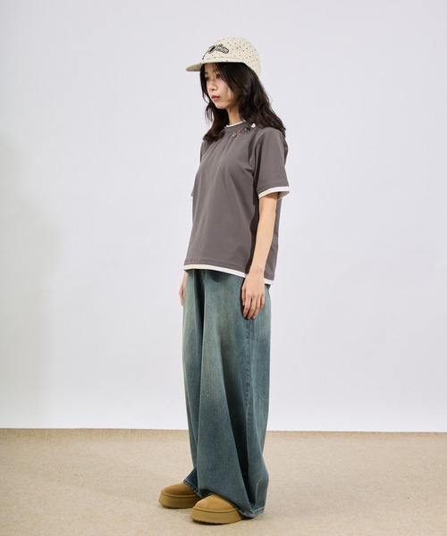 FCMM（エフシーエムエム）の「LOGO CURVE DENIM PANTS / ロゴカーブデニムパンツ（デニムパンツ・レディース・インディゴブルー/ブラック/ブルー・LARGE/SMALL/MEDIUM）」の20枚目の写真