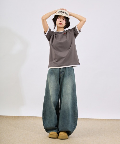 FCMM（エフシーエムエム）の「LOGO CURVE DENIM PANTS / ロゴカーブデニムパンツ（デニムパンツ・レディース・インディゴブルー/ブラック/ブルー・LARGE/SMALL/MEDIUM）」の21枚目の写真