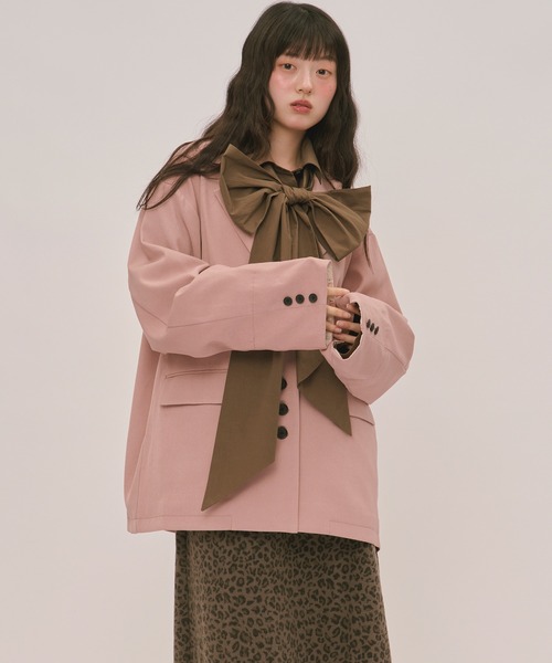 loin nuit(ロワンニュイ)の「nuance button ribbon shirt / ニュアンスボタンリボンシャツ(シャツ/ブラウス・レディース・アイボリー/ブラウン/ライトブルー/ブラック・FREE)」の22枚目の写真