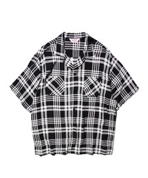 DAN RIVER / PRINTED RAYON CHECK SS SHIRT