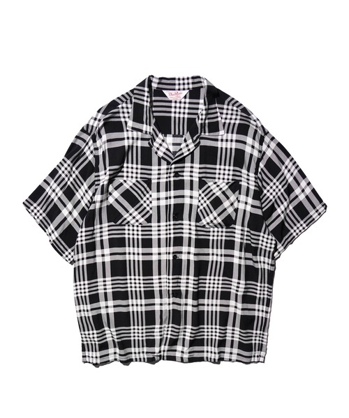 DAN RIVER（ダンリバー ）の「DAN RIVER / PRINTED RAYON CHECK SS SHIRT（シャツ/ブラウス・メンズ・ブラック/ブラウン/ブラック×ホワイト・SMALL/LARGE/MEDIUM）」の2枚目の写真
