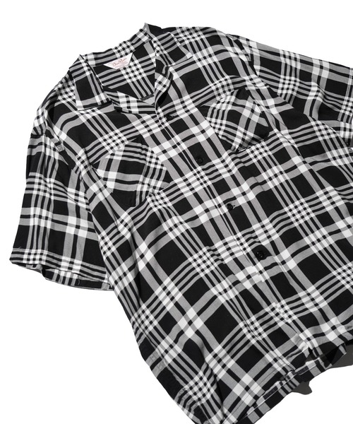 DAN RIVER（ダンリバー ）の「DAN RIVER / PRINTED RAYON CHECK SS SHIRT（シャツ/ブラウス・メンズ・ブラック/ブラウン/ブラック×ホワイト・SMALL/LARGE/MEDIUM）」の6枚目の写真
