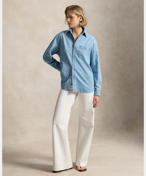 POLO RALPH LAUREN（ポロ ラルフ ローレン）の「ビッグ デニム シャツ（シャツ/ブラウス・レディース・ブルー・S/M/XS）」の5枚目の写真