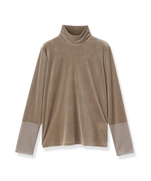 INDIVI(インディヴィ)の「【レイヤード/袖口シアー/日本製】ベロアジャージトップス(Tシャツ/カットソー・レディース・ブラック/ブラウン系/アイボリー・34/19/15 /13/05/38)」の4枚目の写真