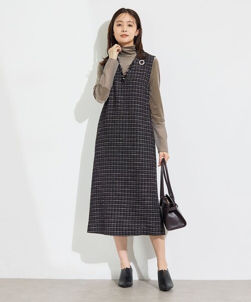 INDIVI(インディヴィ)の「【レイヤード/袖口シアー/日本製】ベロアジャージトップス(Tシャツ/カットソー・レディース・ブラック/ブラウン系/アイボリー・34/19/15 /13/05/38)」の15枚目の写真