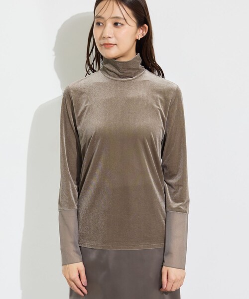 INDIVI(インディヴィ)の「【レイヤード/袖口シアー/日本製】ベロアジャージトップス(Tシャツ/カットソー・レディース・ブラック/ブラウン系/アイボリー・34/19/15 /13/05/38)」の17枚目の写真