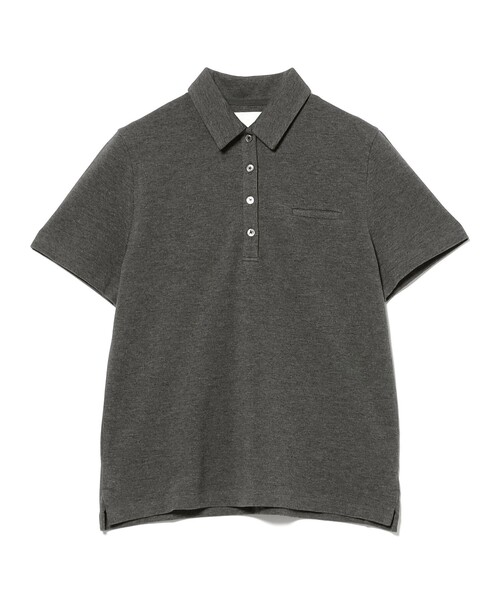 Demi-Luxe BEAMS（デミルクス ビームス）の「AK+1 / ハイゲージ 鹿の子 ハーフスリーブ ポロシャツ（Tシャツ/カットソー・レディース・チャコールグレー/ダークグリーン・ONE SIZE）」の11枚目の写真