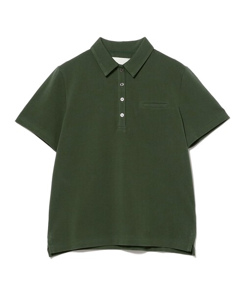 Demi-Luxe BEAMS（デミルクス ビームス）の「AK+1 / ハイゲージ 鹿の子 ハーフスリーブ ポロシャツ（Tシャツ/カットソー・レディース・チャコールグレー/ダークグリーン・ONE SIZE）」の18枚目の写真