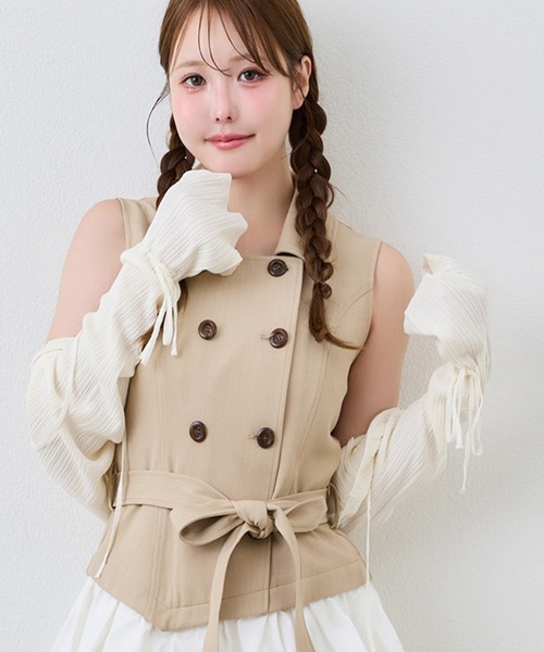 one after another NICE CLAUP（ワンアフターアナザーナイスクラップ）の「トレンチ風ミニワンピース（ワンピース・レディース・ベージュ/ブラウン/ホワイト系その他・SMALL/MEDIUM）」の20枚目の写真