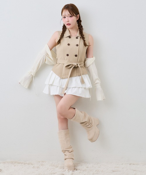 one after another NICE CLAUP（ワンアフターアナザーナイスクラップ）の「トレンチ風ミニワンピース（ワンピース・レディース・ベージュ/ブラウン/ホワイト系その他・SMALL/MEDIUM）」の18枚目の写真