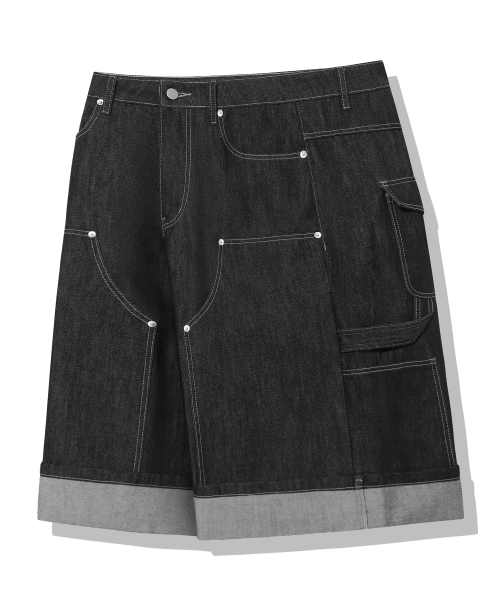 TRILLION(トリリオン)の「ロールアップ生地デニムバミューダパンツ_ブラック(その他パンツ・レディース・その他・MEDIUM/LARGE/X-LARGE/SMALL)」の5枚目の写真