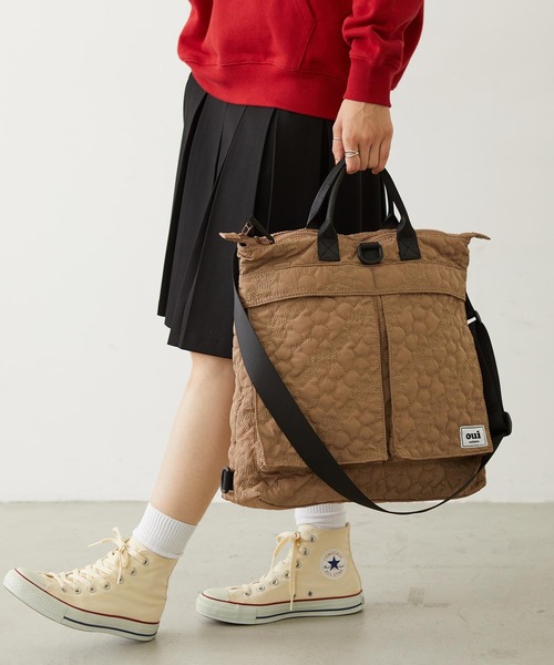 MILKFED.（ミルクフェド）の「CHERRY QUILTED HELMET BAG（ショルダーバッグ・レディース・ブラック/ベージュ/オリーブ・ONE SIZE）」の2枚目の写真