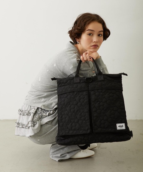 MILKFED.（ミルクフェド）の「CHERRY QUILTED HELMET BAG（ショルダーバッグ・レディース・ブラック/ベージュ/オリーブ・ONE SIZE）」の8枚目の写真
