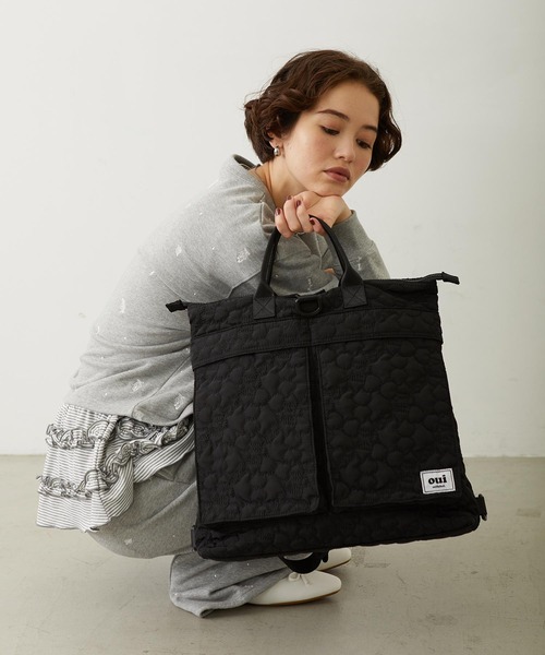 MILKFED.（ミルクフェド）の「CHERRY QUILTED HELMET BAG（ショルダーバッグ・レディース・ブラック/ベージュ/オリーブ・ONE SIZE）」の9枚目の写真