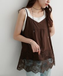 レース使いキャミチュニック