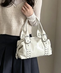 スタッズ&ベルトバックルミニハンドバッグ