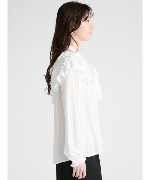 CELFORD(セルフォード)の「ラッフルフリルブラウス(シャツ/ブラウス・レディース・ブルー/ピンク/オフホワイト・F)」の5枚目の写真