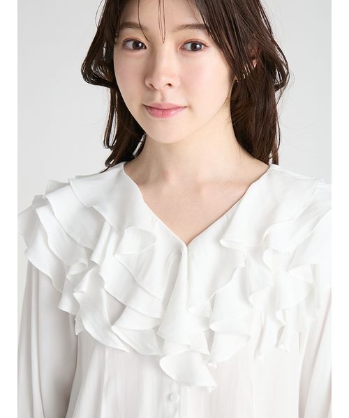 CELFORD(セルフォード)の「ラッフルフリルブラウス(シャツ/ブラウス・レディース・ブルー/ピンク/オフホワイト・F)」の11枚目の写真