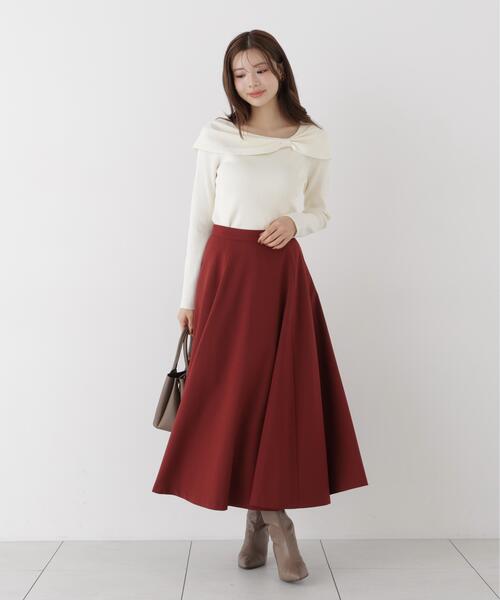PROPORTION BODY DRESSING(プロポーションボディドレッシング)の「オータムフレアスカート / 1216220908(スカート・レディース・ブラック/ボルドー・MEDIUM/P/S/SMALL)」の2枚目の写真