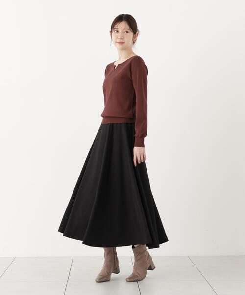 PROPORTION BODY DRESSING(プロポーションボディドレッシング)の「オータムフレアスカート / 1216220908(スカート・レディース・ブラック/ボルドー・MEDIUM/P/S/SMALL)」の1枚目の写真