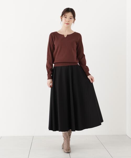 PROPORTION BODY DRESSING(プロポーションボディドレッシング)の「オータムフレアスカート / 1216220908(スカート・レディース・ブラック/ボルドー・MEDIUM/P/S/SMALL)」の3枚目の写真