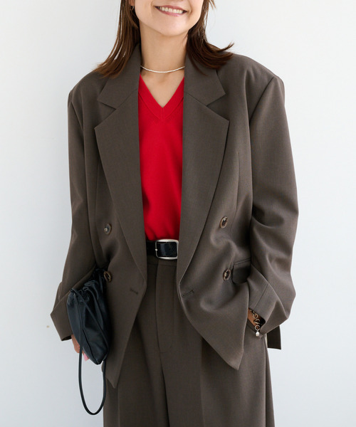 OUTDOOR PRODUCTS(アウトドアプロダクツ)の「ORDINARY DOUBLE JACKET セットアップ対応(テーラードジャケット・レディース・チャコールグレー/ブラウン・FREE)」の14枚目の写真